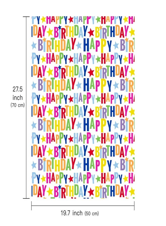 WRAPAHOLIC Birthday Wrapping Paper Sheet - 6 Sheets Colorful Happy Birthday Design Folded Flat for Birthday, Baby Shower, Party, Holiday - 19.7 Inch X 27.5 Inch Per Sheet - Image 3